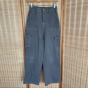 Rachel Paige Wide Leg Cargo Pants in Charcoal Small